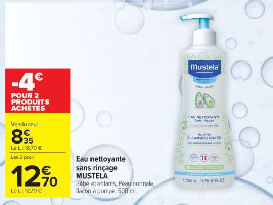 Eau nettoyante sans rinçage MUSTELA