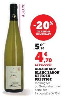ALSACE AOP BLANC BARON DE HOEN PRESTIGE