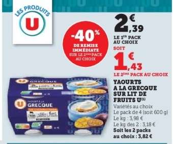 Yaourts à la Grecque sur lit de fruits U