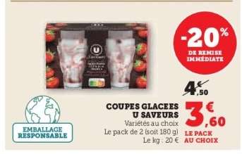 COUPES GLACÉES U SAVEURS