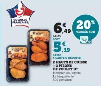 2 Hauts de Cuisse + 2 Pilons de Poulet U