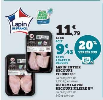 Lapin entier decoupe filiere U