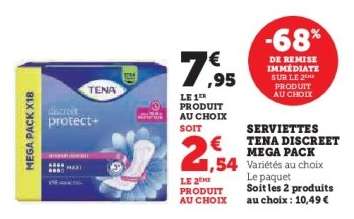 Serviettes Tena Discreet Mega Pack
