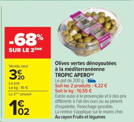 Olives Vertes Dénoyautées À La Méditerranéenne Tropic Apéro