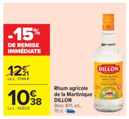 Rhum agricole de la Martinique DILLON