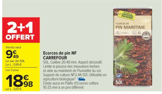 Ecorces de pin NF CARREFOUR