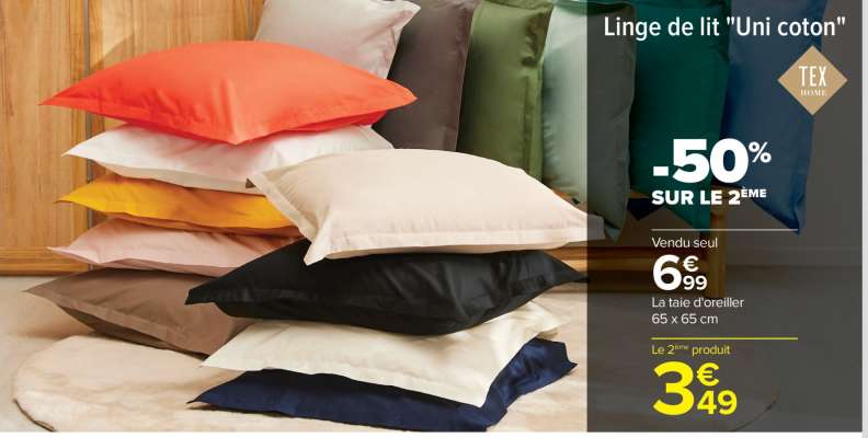 Linge de lit ''Uni coton''