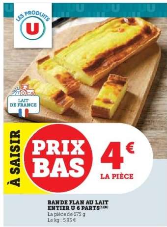 BANDE FLAN AU LAIT ENTIER U 6 PARTS