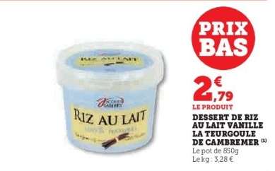 Dessert de Riz au Lait Vanille La Teurgoule de Cambremer
