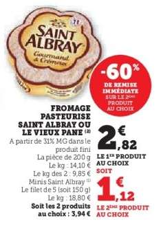 FROMAGE PASTEURISE SAINT ALBRAY OU LE VIEUX PANE