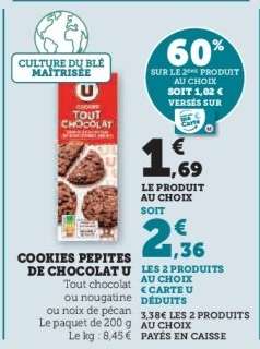 COOKIES PEPITES DE CHOCOLAT U