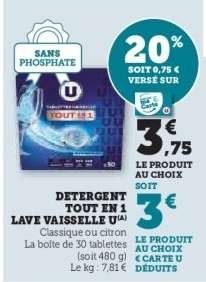 Detergent Tout en 1 Lave Vaisselle U