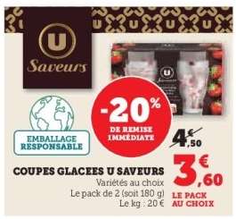 COUPES GLACÉES U SAVEURS