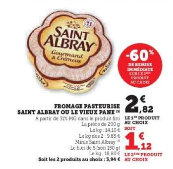 FROMAGE PASTEURISE SAINT ALBRAY OU LE VIEUX PANE