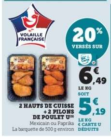 2 Hauts de Cuisse + 2 Pilons de Poulet