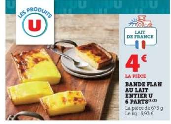 BANDE FLAN AU LAIT ENTIER U 6 PARTS