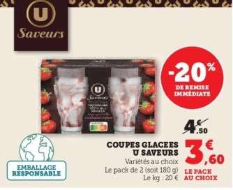 COUPES GLACÉES U SAVEURS