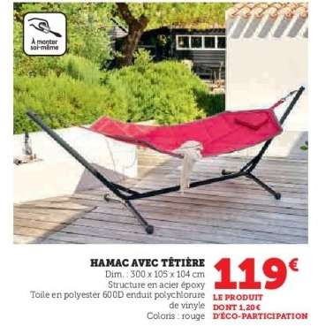Hamac avec Têtière