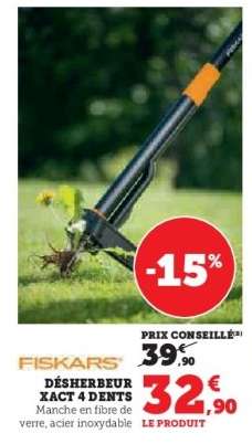 Fiskars Désherbeur Xact 4 Dents