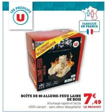 Boîte de 80 Allume-feux Laine de Bois