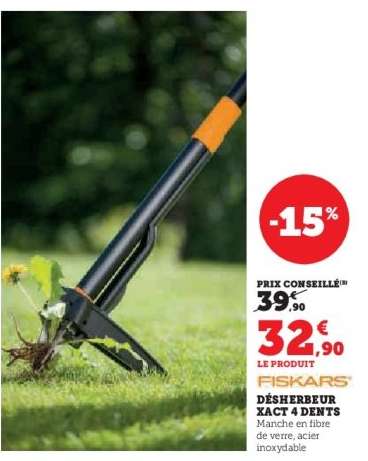 Fiskars Désherbeur Xact 4 Dents