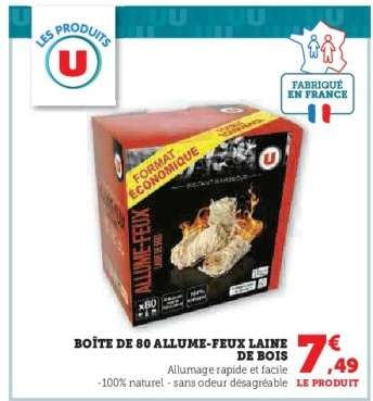 Boîte de 80 Allume-feux Laine de Bois