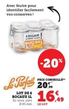 Lot de 6 Bocaux 1L