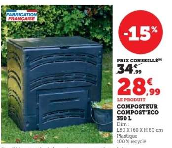 Composteur Compost'Eco 350 L