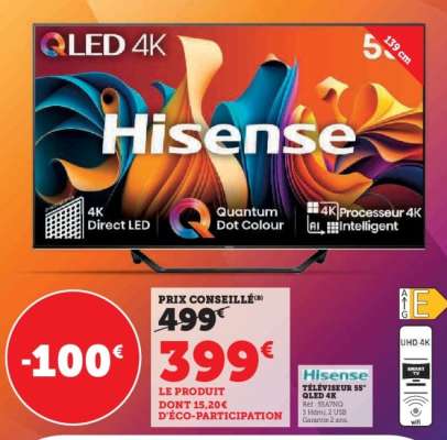 Hisense Téléviseur 55" QLED 4K