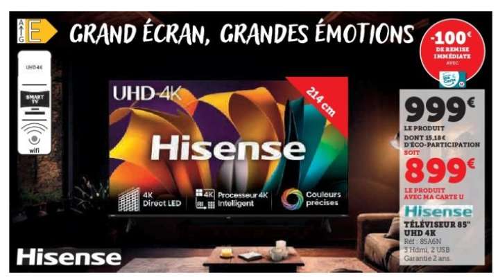 Hisense Téléviseur 85" UHD 4K