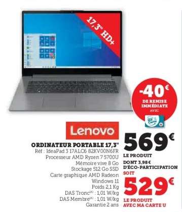 Ordinateur Portable 17.3" Lenovo