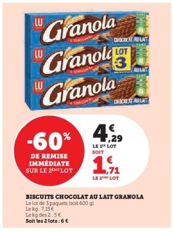Biscuits Chocolat au Lait Granola