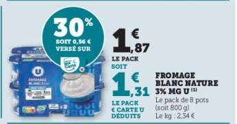 FROMAGE BLANC NATURE 3% MG U