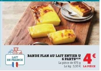 BANDE FLAN AU LAIT ENTIER U 6 PARTS