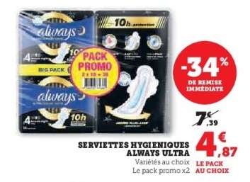 SERVIETTES HYGIÉNIQUES “ALWAYS ULTRA”
