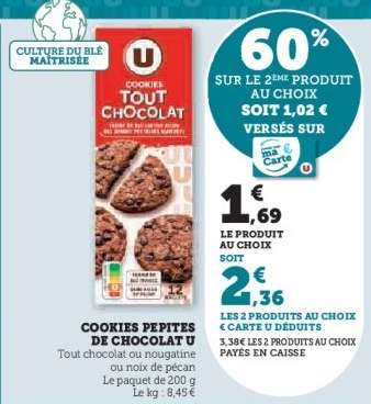 COOKIES PEPITES DE CHOCOLAT U