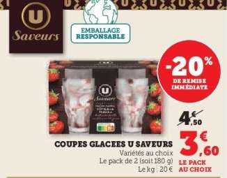 COUPES GLACÉES U SAVEURS