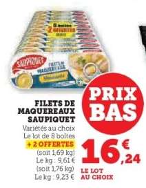 FILETS DE MAQUEREAUX 'SAUPIQUET'