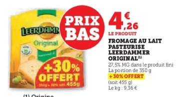 Fromage au lait pasteurisé Leerdammer Original
