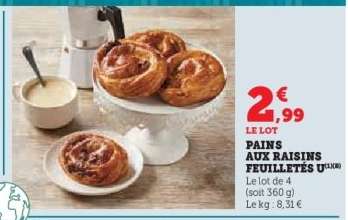PAINS AUX RAISINS FEUILLETÉS