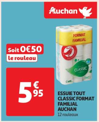 Essuie Tout Classic Format Familial Auchan
