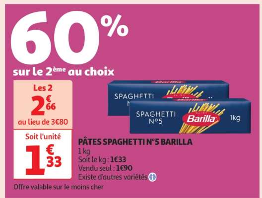 PÂTES SPAGHETTI N°5 BARILLA