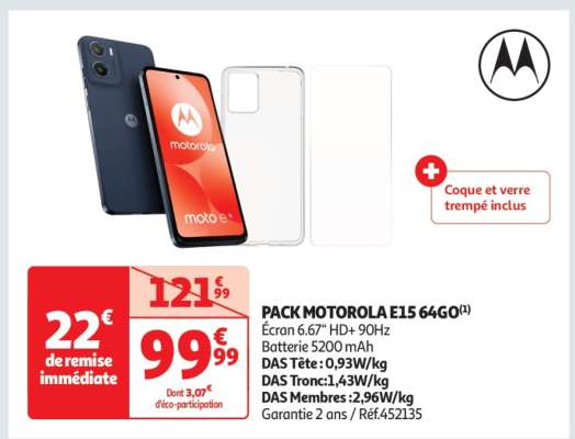 PACK MOTOROLA E15 64GO