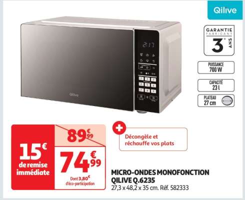 MICRO-ONDES MONOFONCTION QILIVE Q.6235