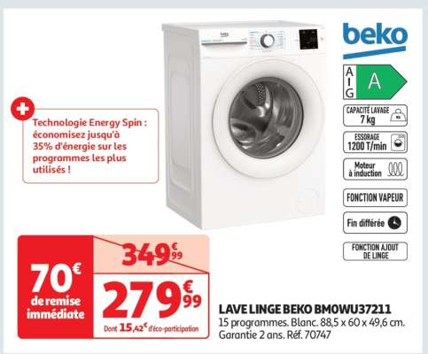 LAVE LINGE BEKO BMOWU37211