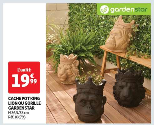 CACHE POT KING LION OU GORILLE GARDENSTAR