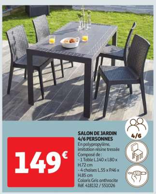 SALON DE JARDIN 4/6 PERSONNES