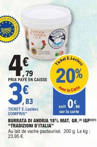 BURRATA DI ANDRIA 18% MAT. GR. IGP