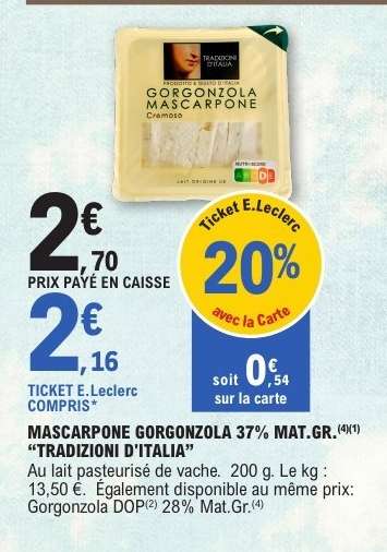MASCARPONE GORGONZOLA 37% MAT.GR.