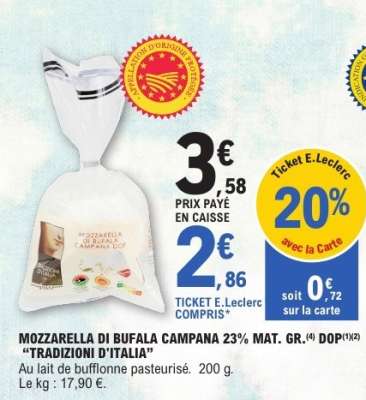MOZZARELLA DI BUFALA CAMPANA 23% MAT. GR. DOP
